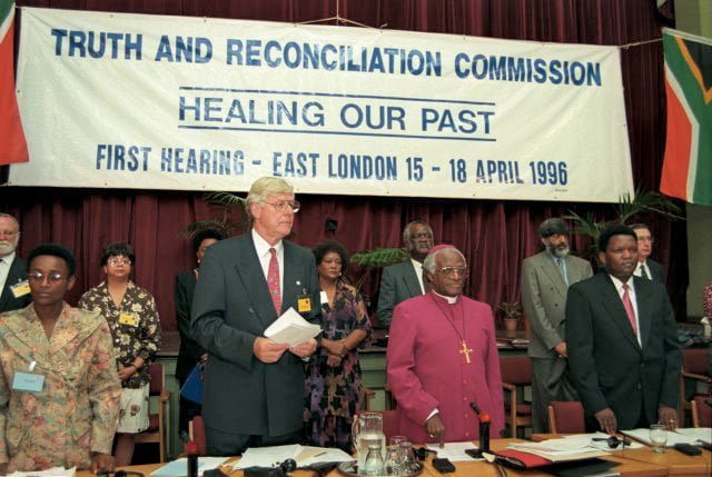 Desmond Tutu at Truth and Reconciliation Commission in 1996